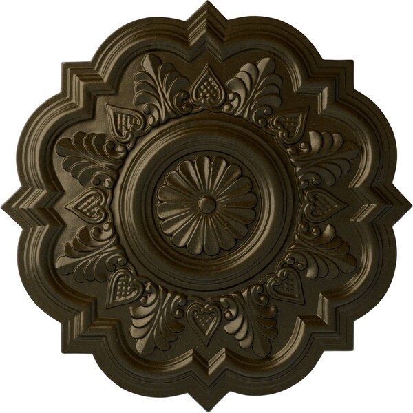 Ekena Millwork Deria Ceiling Medallion (Fits Canopies up to 6"), Hand-Painted Green Gold, 20 1/4"OD x 1 1/2"P CM20DRGGS - main